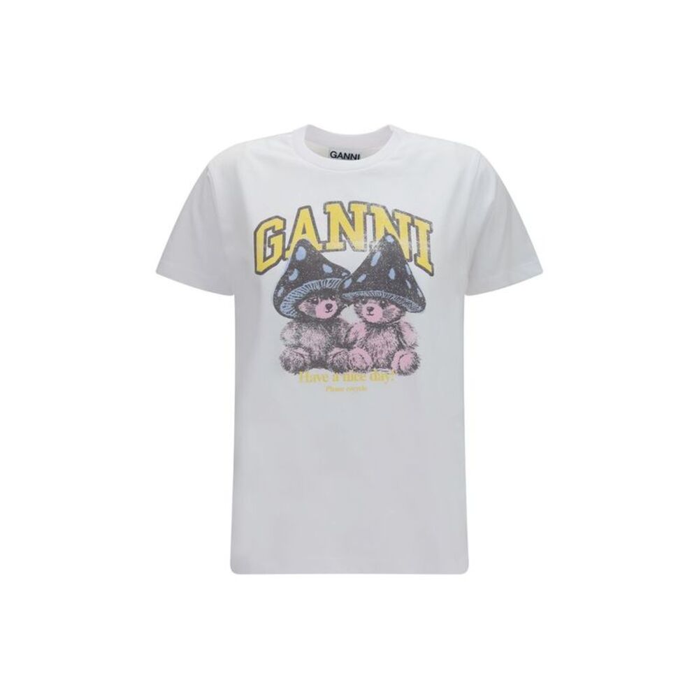 Ganni White Cotton Women's T-Shirt